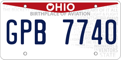 OH license plate GPB7740