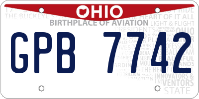 OH license plate GPB7742