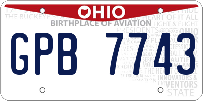 OH license plate GPB7743