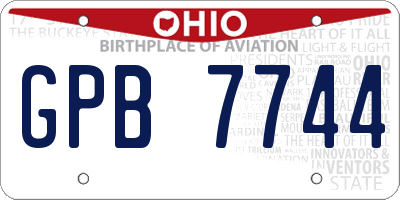 OH license plate GPB7744