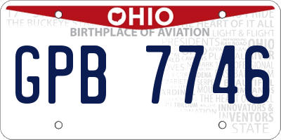 OH license plate GPB7746