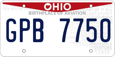 OH license plate GPB7750