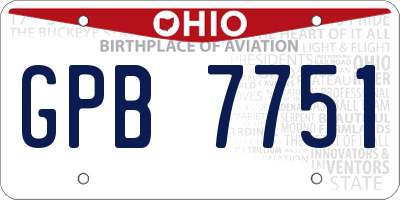 OH license plate GPB7751