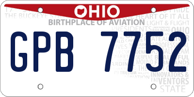 OH license plate GPB7752