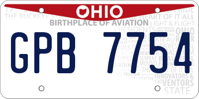 OH license plate GPB7754