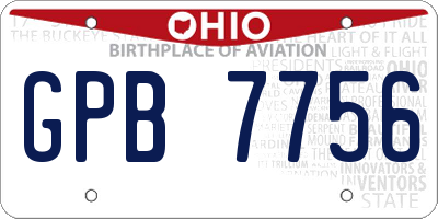 OH license plate GPB7756