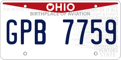 OH license plate GPB7759