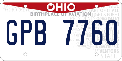 OH license plate GPB7760