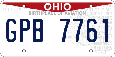 OH license plate GPB7761