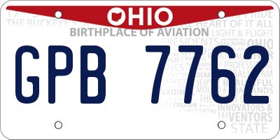 OH license plate GPB7762