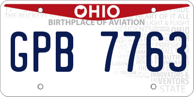 OH license plate GPB7763