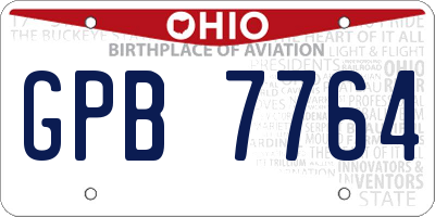 OH license plate GPB7764