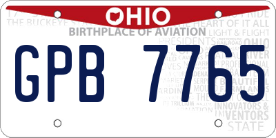 OH license plate GPB7765