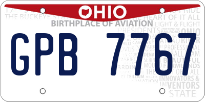 OH license plate GPB7767