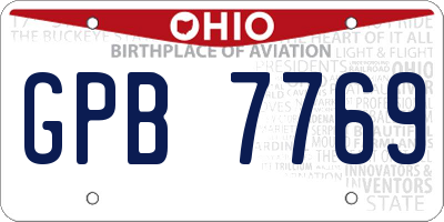 OH license plate GPB7769