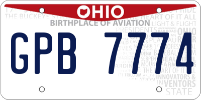 OH license plate GPB7774