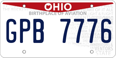 OH license plate GPB7776