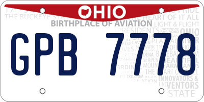 OH license plate GPB7778