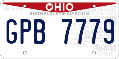 OH license plate GPB7779