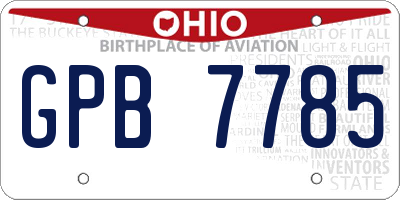 OH license plate GPB7785
