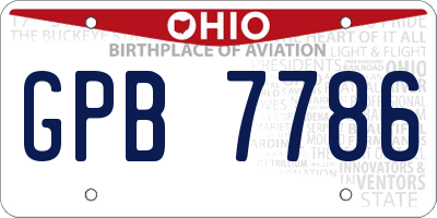OH license plate GPB7786