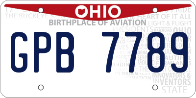 OH license plate GPB7789