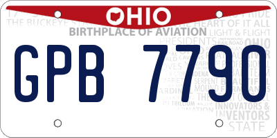 OH license plate GPB7790