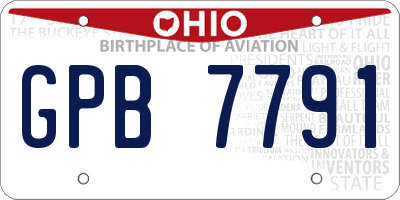 OH license plate GPB7791