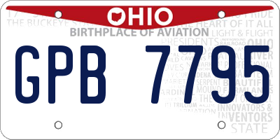 OH license plate GPB7795