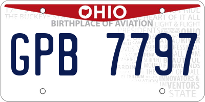 OH license plate GPB7797