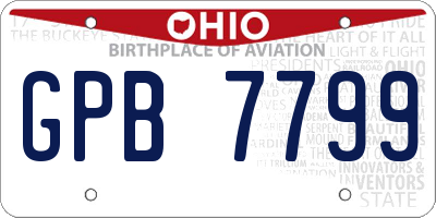 OH license plate GPB7799