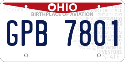 OH license plate GPB7801
