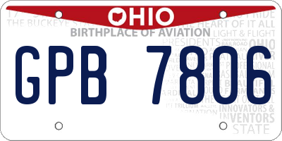 OH license plate GPB7806
