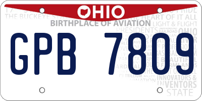 OH license plate GPB7809