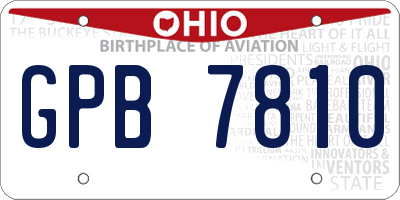 OH license plate GPB7810