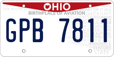 OH license plate GPB7811