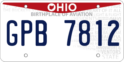 OH license plate GPB7812