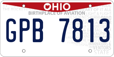 OH license plate GPB7813