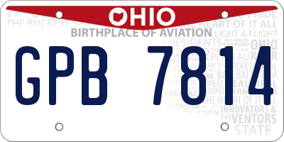 OH license plate GPB7814