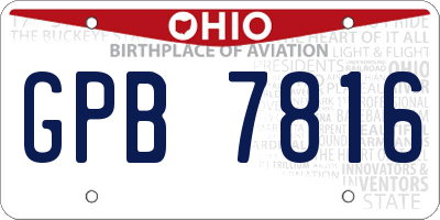 OH license plate GPB7816
