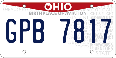 OH license plate GPB7817