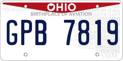 OH license plate GPB7819