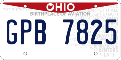 OH license plate GPB7825