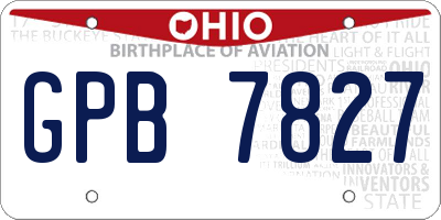 OH license plate GPB7827