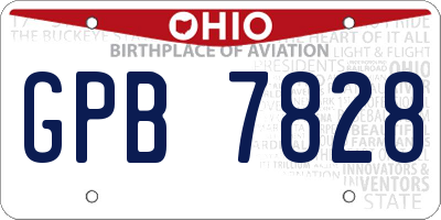 OH license plate GPB7828
