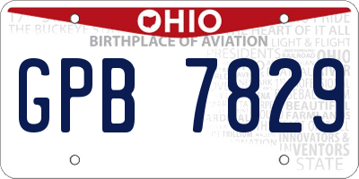 OH license plate GPB7829