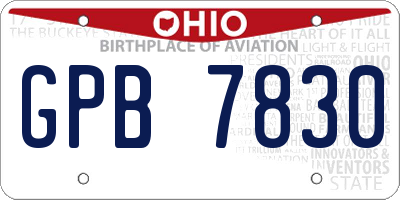 OH license plate GPB7830