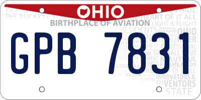OH license plate GPB7831