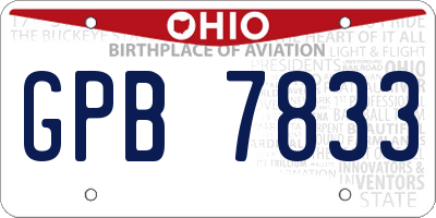 OH license plate GPB7833