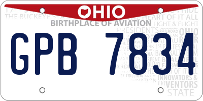 OH license plate GPB7834